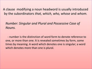 Formal characteristics of nouns | PPTX