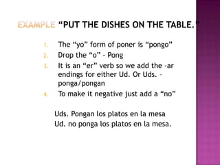 Formal commands | PPT