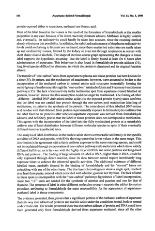 Formaldehyde from aspartame