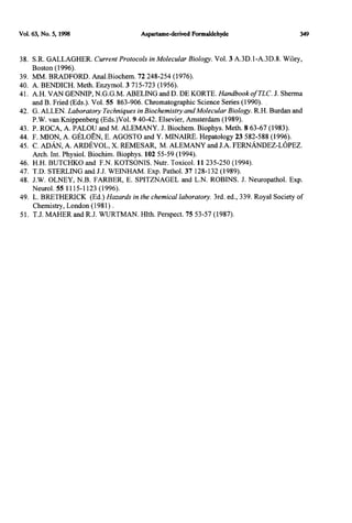 Formaldehyde from aspartame