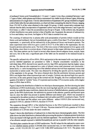 Formaldehyde from aspartame