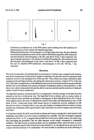 Formaldehyde from aspartame