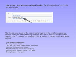 Job Application Email Subject