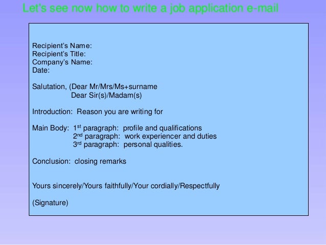 How to write job application email