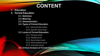 Formal education (comparative education) structure of education | PDF