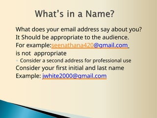 Formal Email writing, notes and examples | PPTX
