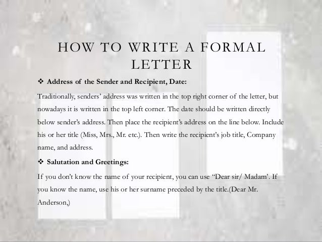 formal and informal letter and card formal card