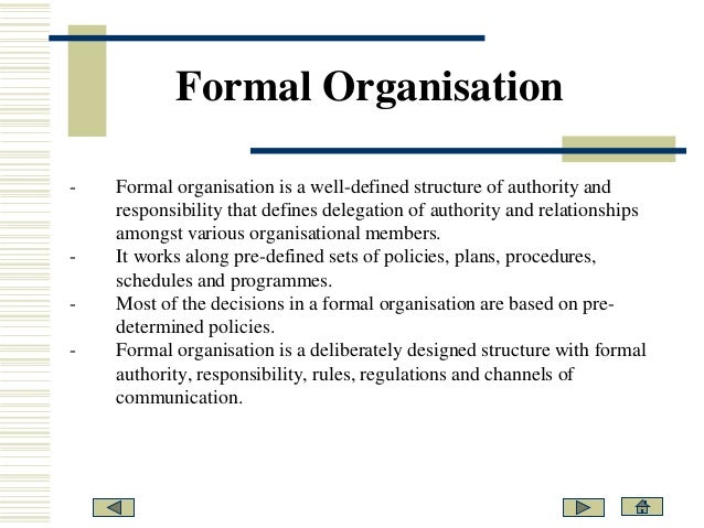 Formal Organisation Chart
