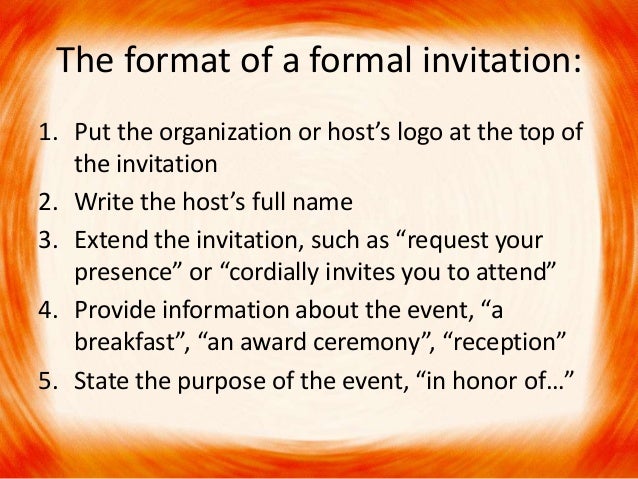 formal invitation