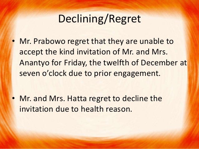 Sample Regret Letter For Invitation 7