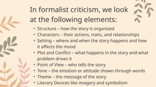 Literary Criticism Formalist Approach PPT | PPTX