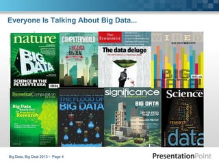 Everyone Is Talking About Big Data...
Big Data, Big Deal 2013  Page 4
 