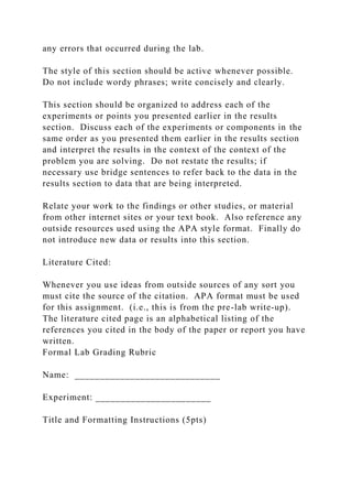 Formal lab report instructions for the Biology 110 laboratoryOve.docx