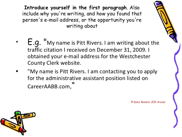 formal letter how to introduce yourself in a letter
