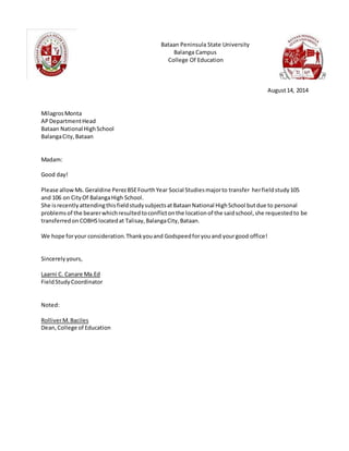 Formal letter