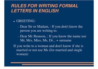 FORMAL LETTER