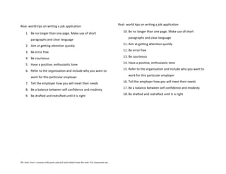 Formal Letter Job Application
