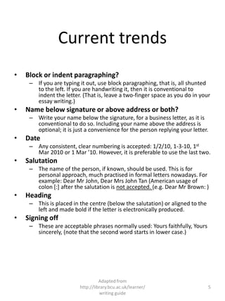 Formal letters | PPTX