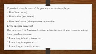 Am Writing Formal letters | PPTX