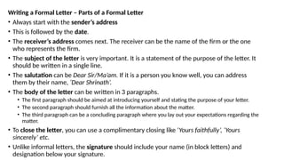 Comprehensive Guide to Writing Formal Letters and Applications | PPTX