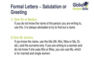 Formal Letter Writing