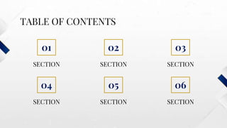 TABLE OF CONTENTS
01
04
02
05
03
06
SECTION SECTION SECTION
SECTION SECTION SECTION
 
