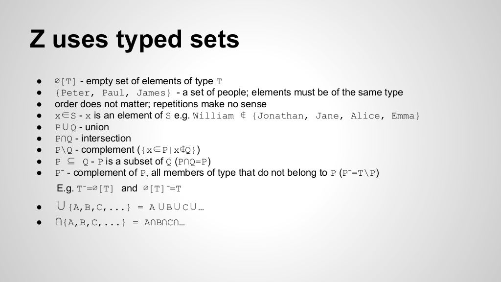Formal methods 4 Z notation