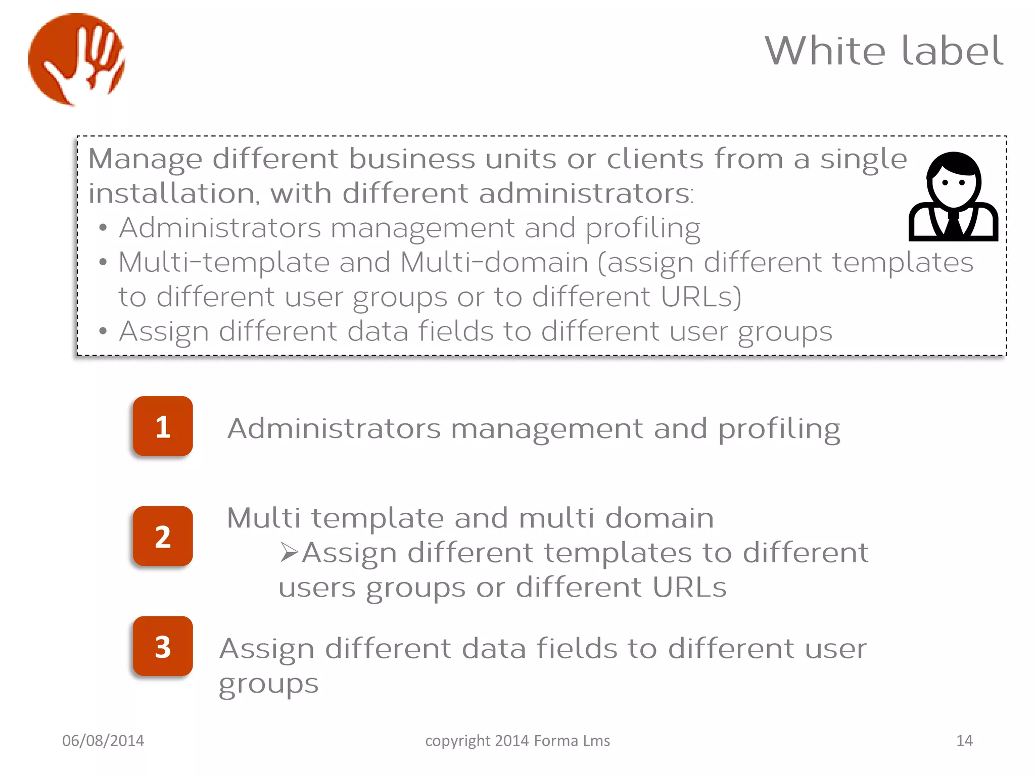 1
2
3

1406/08/2014 copyright 2014 Forma Lms
•
•
•
 