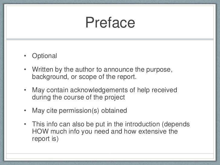 formal reports