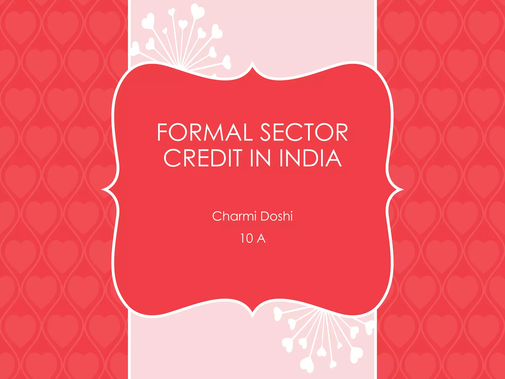 Formal sector credit in india | PPTX