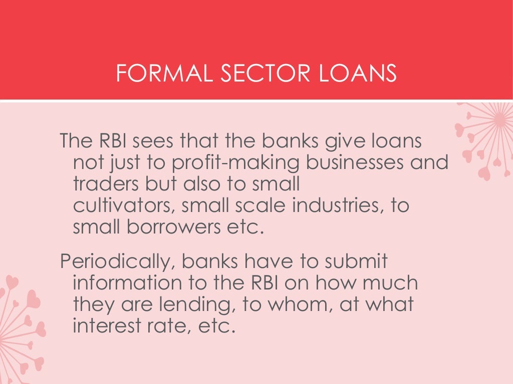 Formal sector credit in india