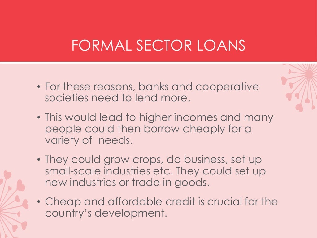 Formal sector credit in india