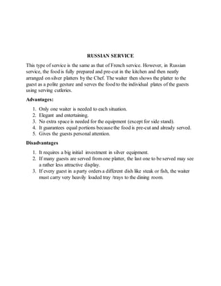 Table Setting In Russian Service Formal table setting | DOCX
