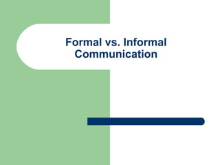 Formal vs. Informal Communication 