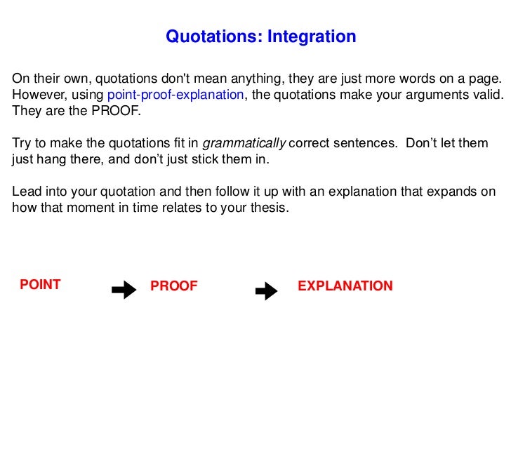 point proof explanation essay examples