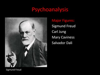 PsychoanalysisMajor Figures:Sigmund FreudCarl JungMary CavinessSalvador DaliSigmund Freud