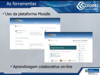 E-mail As ferramentas  Uso da plataforma Moodle Aprendizagem colaborativa on-line   