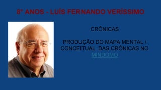 8° ANOS - LUÍS FERNANDO VERÍSSIMO
CRÔNICAS
PRODUÇÃO DO MAPA MENTAL /
CONCEITUAL DAS CRÔNICAS NO
MINDOMO
 