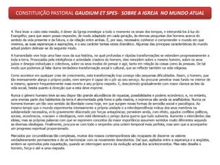 CONSTITUIÇÃO PASTORAL GAUDIUM ET SPES- SOBRE A IGREJA NO MUNDO ATUAL
 