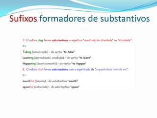 Sufixos formadores de substantivos
 