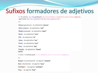 Sufixos formadores de adjetivos
 