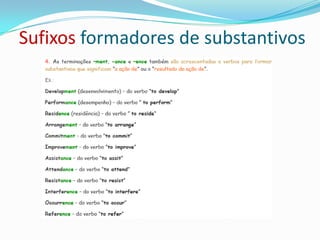 Sufixos formadores de substantivos
 