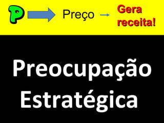 Preocupação
Estratégica
Preço GeraGera
receita!receita!
 