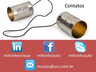 miltonhcoutomiltonhenrique miltonhcouto
mcouto@ucv.com.br
Contatos
 