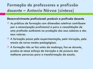 Formação de Professores e Profissão Docente: História, Desafios e ...