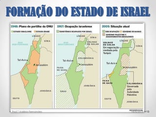• David Ben Gurion declarou a
Independência do Estado de Israel –
04/05/1948
1321/09/2017Prof.ª Valéria Fernandes
FORMAÇÃO DO
ESTADO DE ISRAEL
 