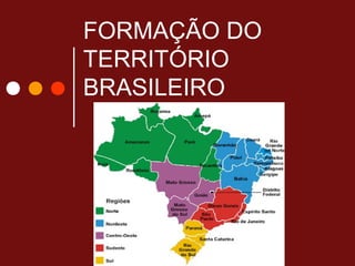 FORMAÇÃO DO
TERRITÓRIO
BRASILEIRO
 