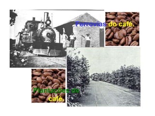Ferrovias do café.
Plantações de
café.
 