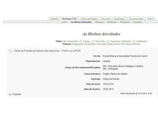 Ajuda GARE  propor atividade