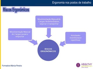Formadora Márcia Pereira
Ergonomia nos postos de trabalho
 